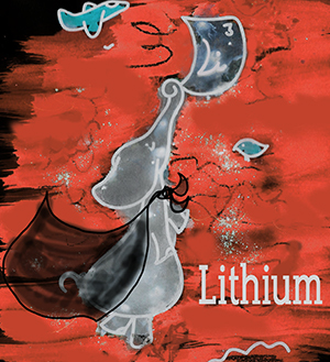 Photo négative de l'illustration de la Lithium